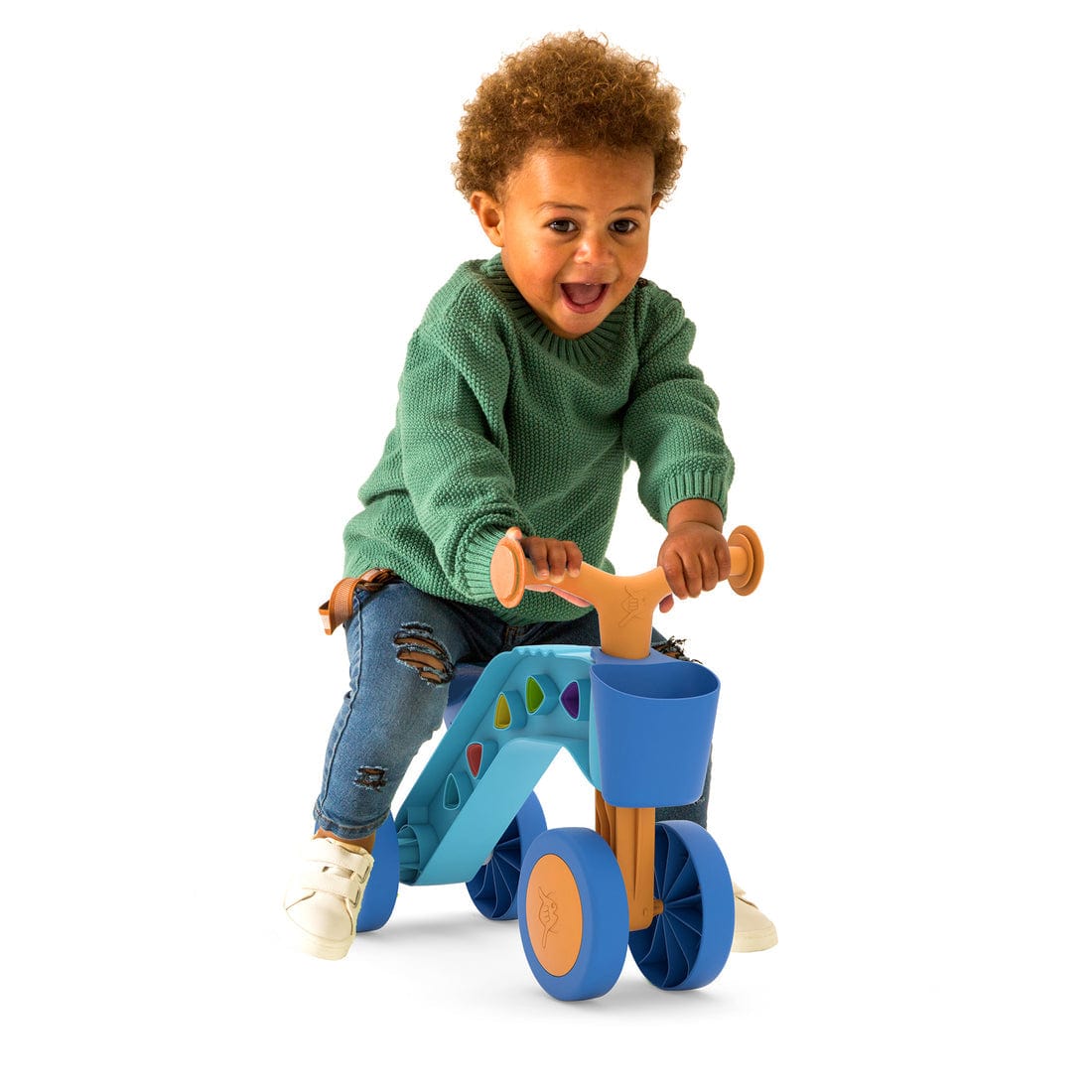 Chillafish Correpasillos Correpasillos ItsiBitsi Blocks ride on with - Light Blue Orange - Chillafish CPIB02LBO