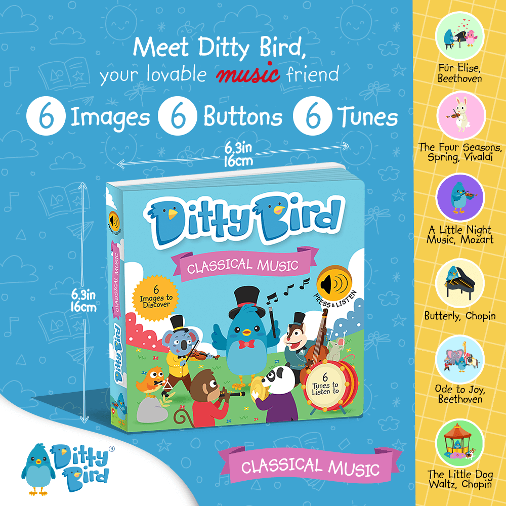 Ditty Bird Libros Libro Interactivo Musical Classical Music DI006
