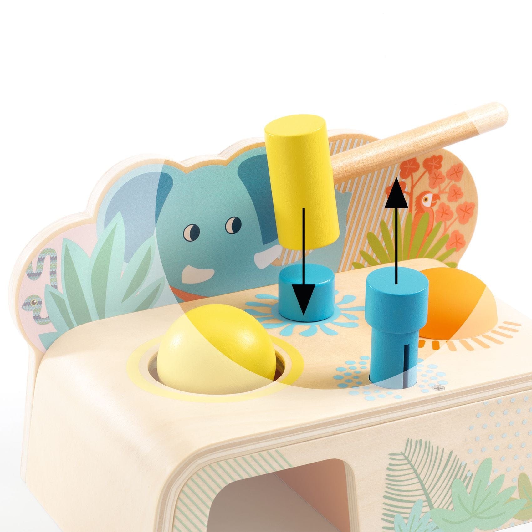 DJECO Destreza y Habilidades Juego de destreza de madera Multi Tap - Djeco DJ06293