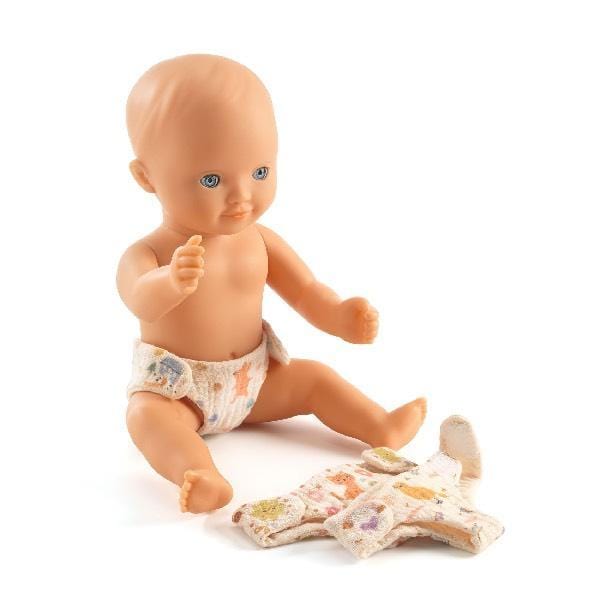 DJECO Juegos de roles Pañales para muñeca 3 unidades - Pomea DJ07791