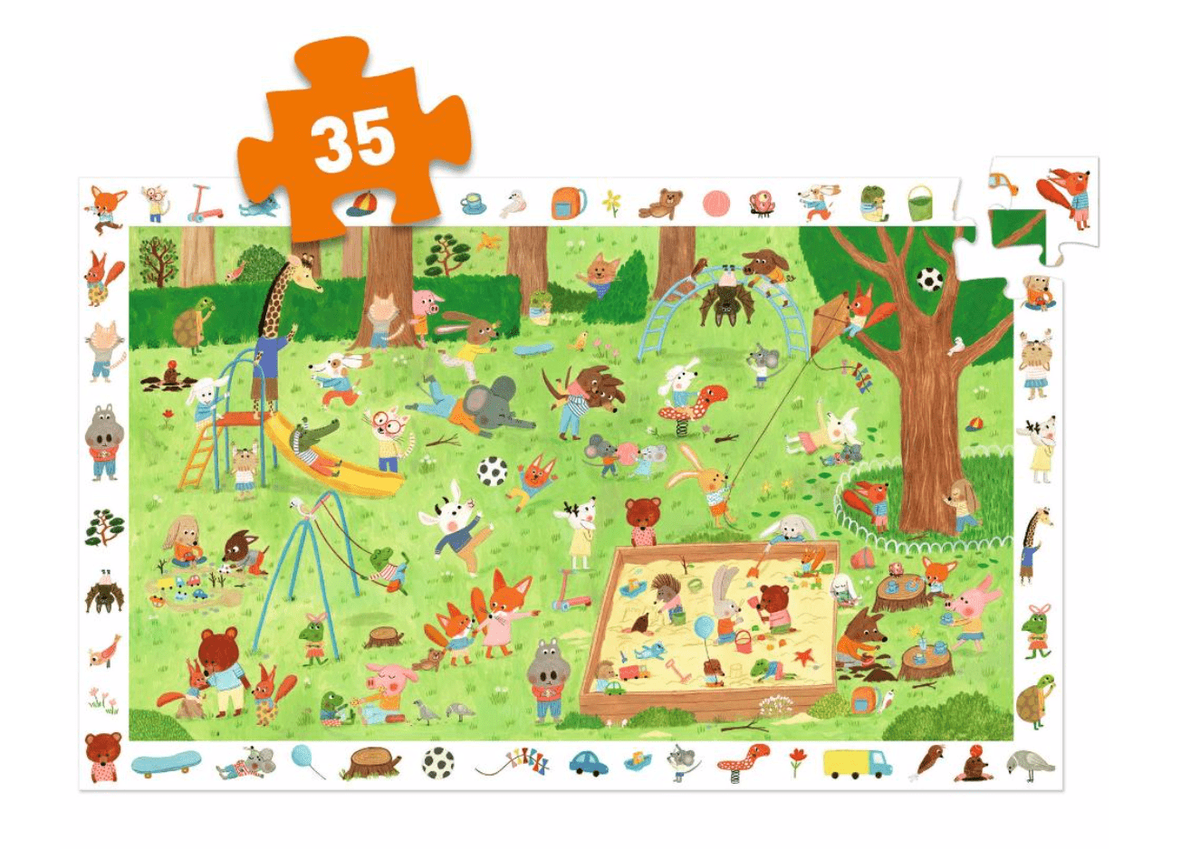 DJECO Puzzles y encajes Puzzle Pequeños amigos en el jardín 35 piezas - Djeco DJ07596
