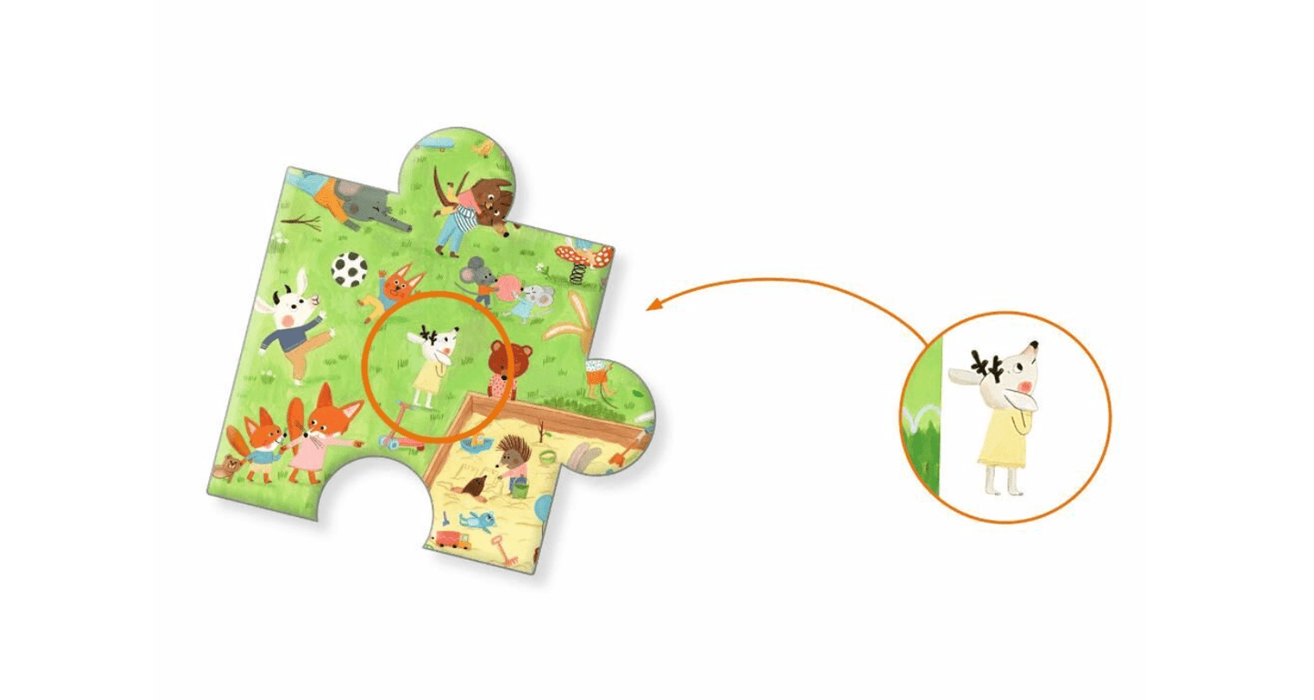 DJECO Puzzles y encajes Puzzle Pequeños amigos en el jardín 35 piezas - Djeco DJ07596