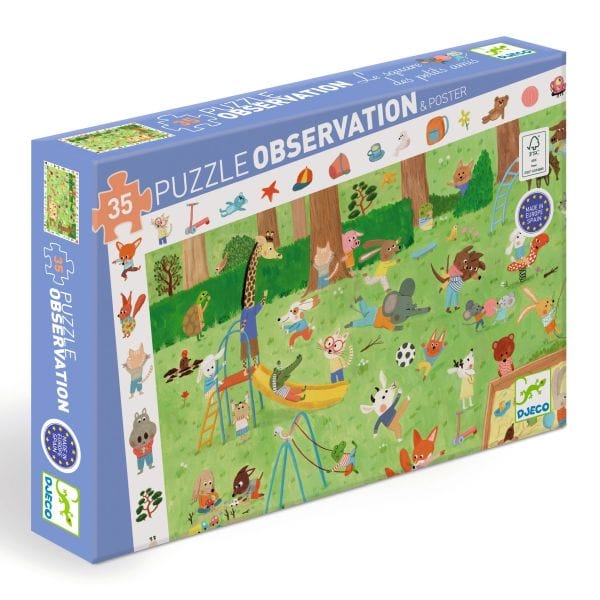 DJECO Puzzles y encajes Puzzle Pequeños amigos en el jardín 35 piezas - Djeco DJ07596