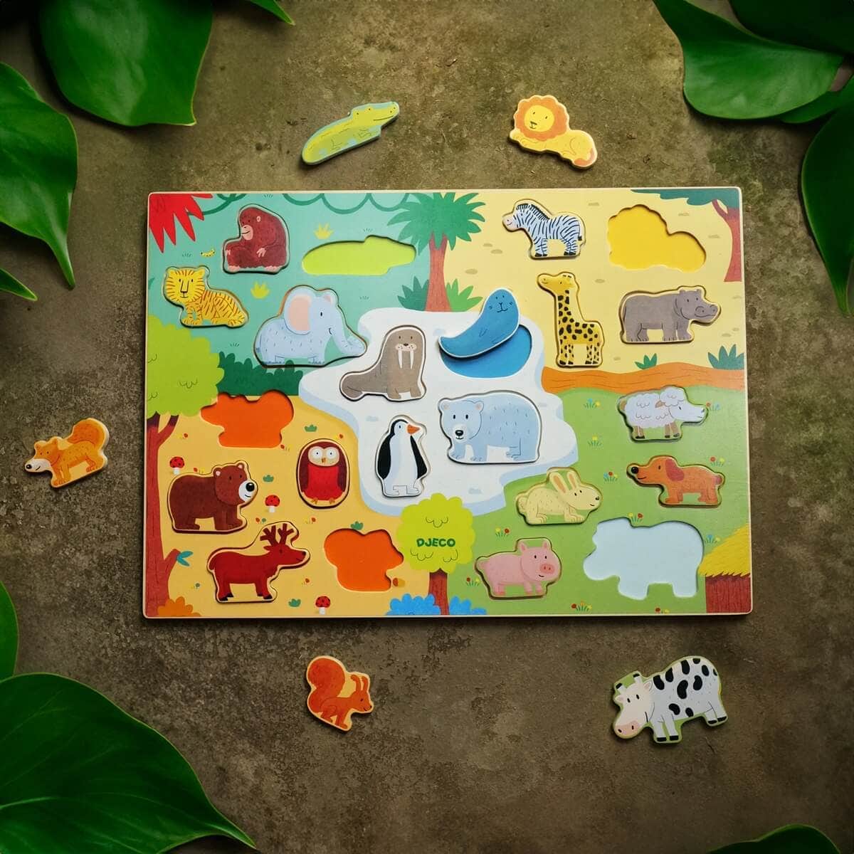 DJECO Puzzles y encajes Rompecabezas de encaje Puzzlo Animo 22 piezas - Djeco DJ01830