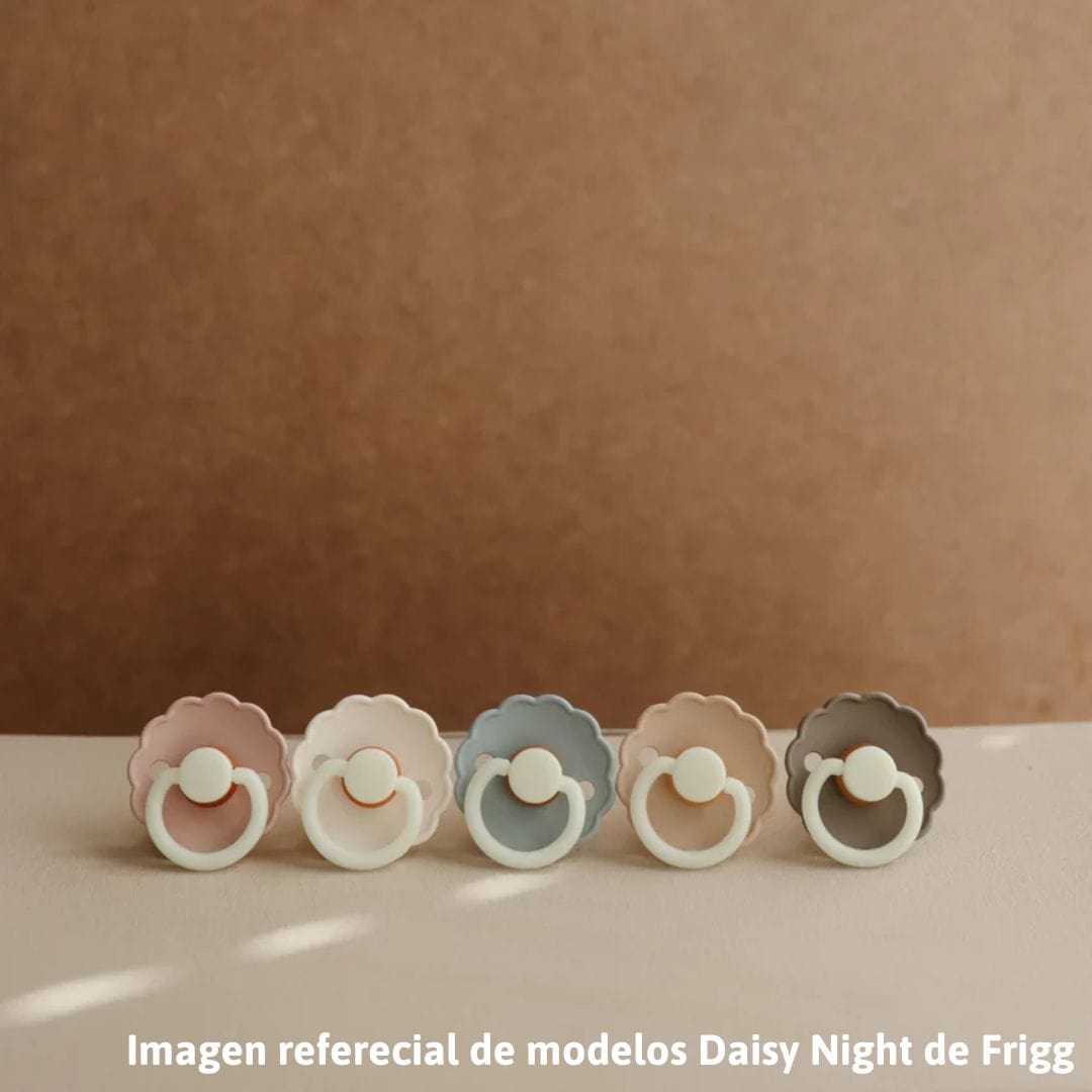 Frigg Chupete Chupete Redondo de Caucho Natural X2 Daisy Talla 1 Blush / Cream Glow Night - Frigg FRI76221479