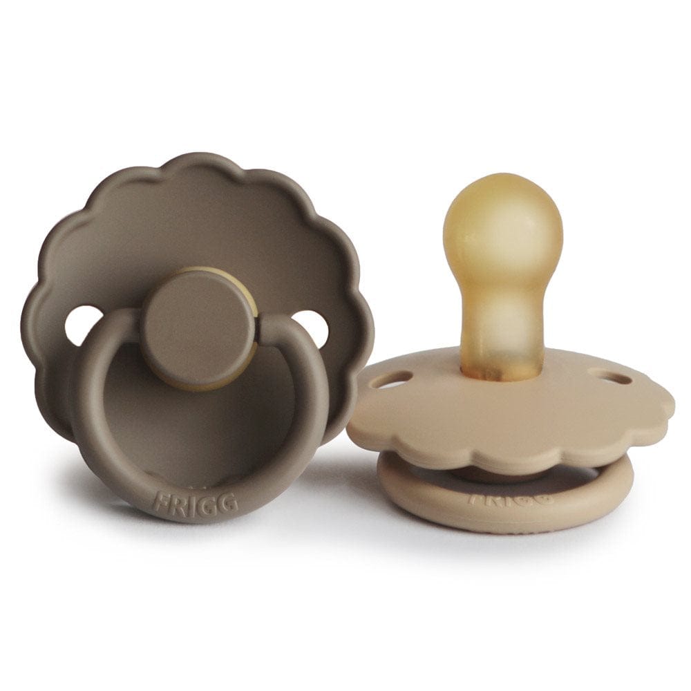 Frigg Chupete Chupete Redondo de Caucho Natural X2 Daisy Talla 1 Croissant / Portobello - Frigg FRI76221417