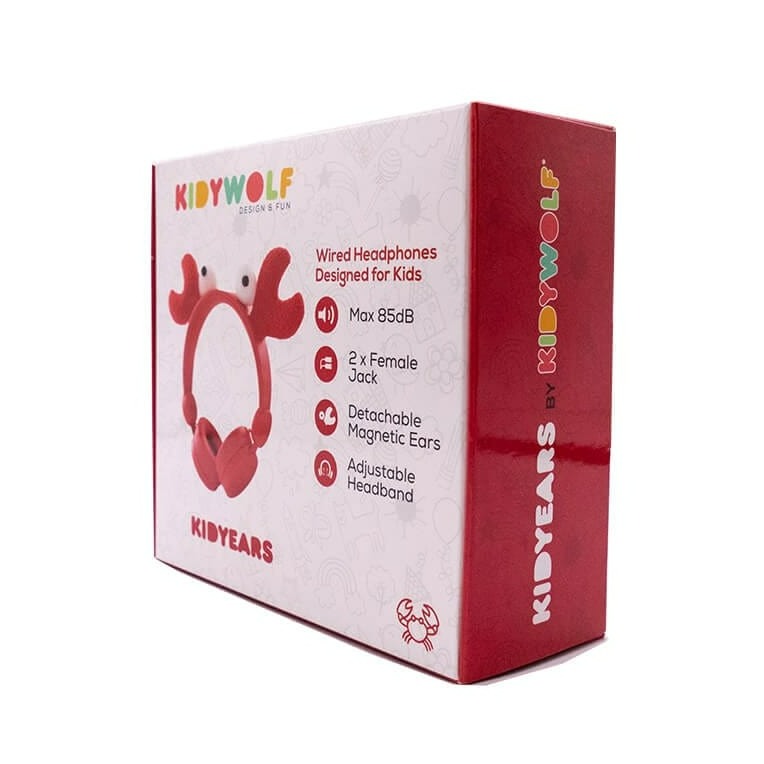 Kidywolf Accesorios Auriculares para niños Cangrejo Rojo KIDYEARS-CRA