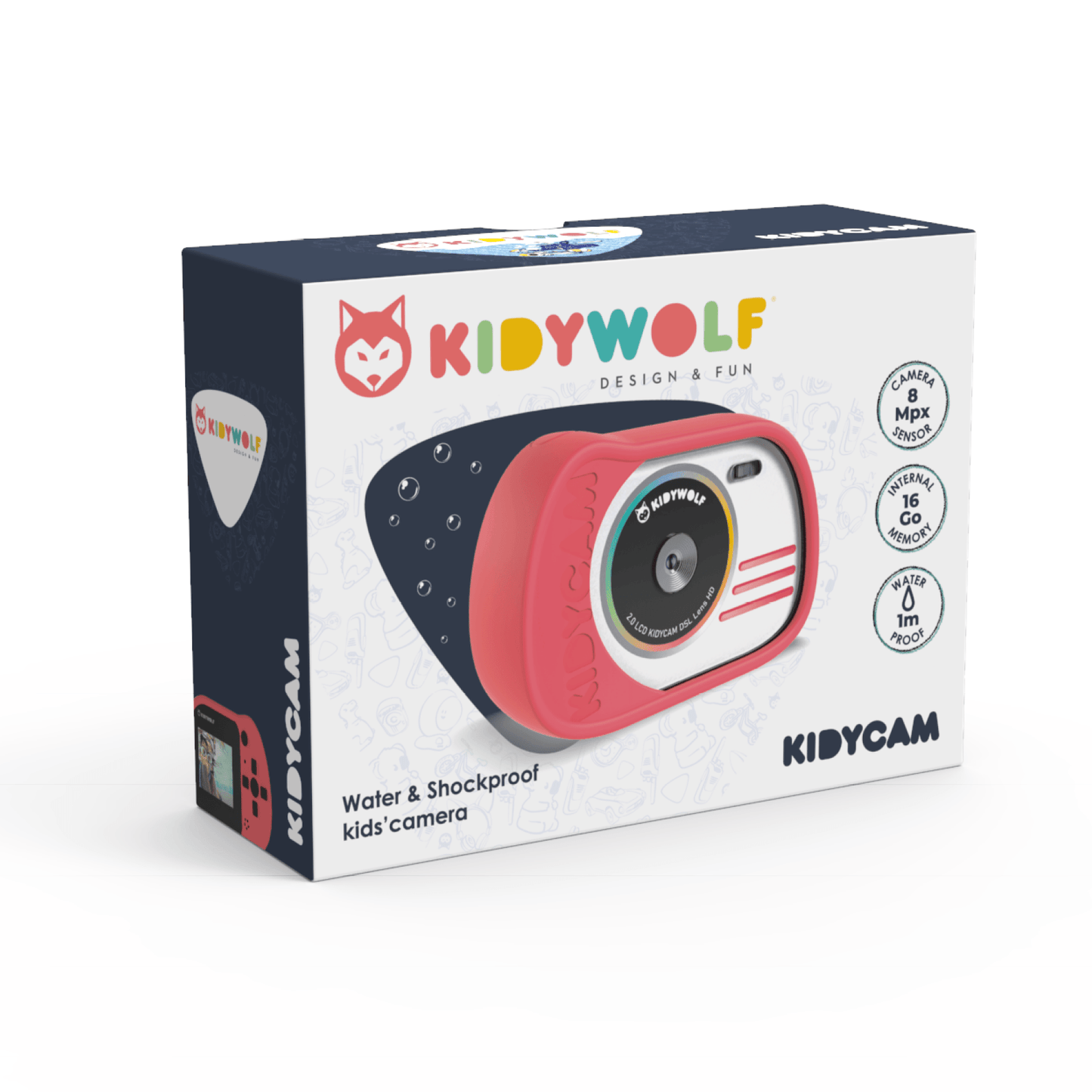 Kidywolf Camara de foto Cámara de foto impermeable rosada KIDYCAM-PI