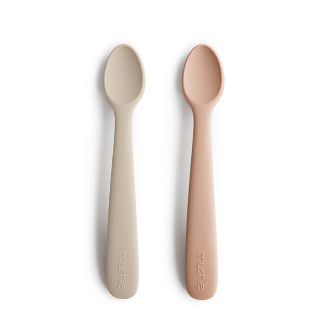 Mushie Alimentación 2 Cucharas de alimentación de silicona /blush/shifting sand - Mushie MU2360274