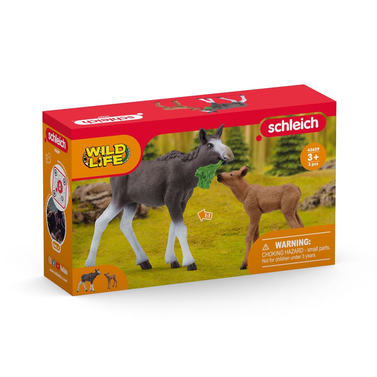 Schleich Animales y Dinosaurios Alce hembra con cría - Schleich SCH42629