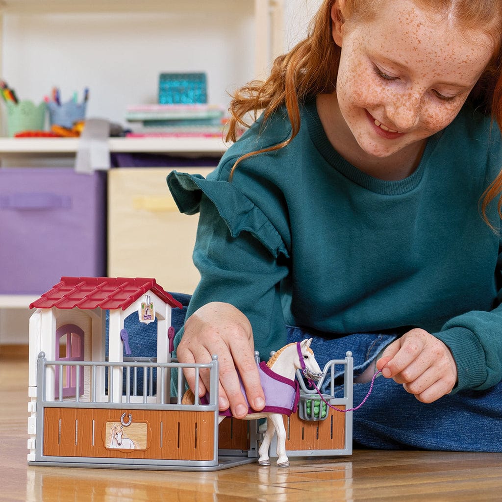 Schleich Animales y Dinosaurios Box para caballos con yegua lusitana coleccionable - Schleich SCH42368