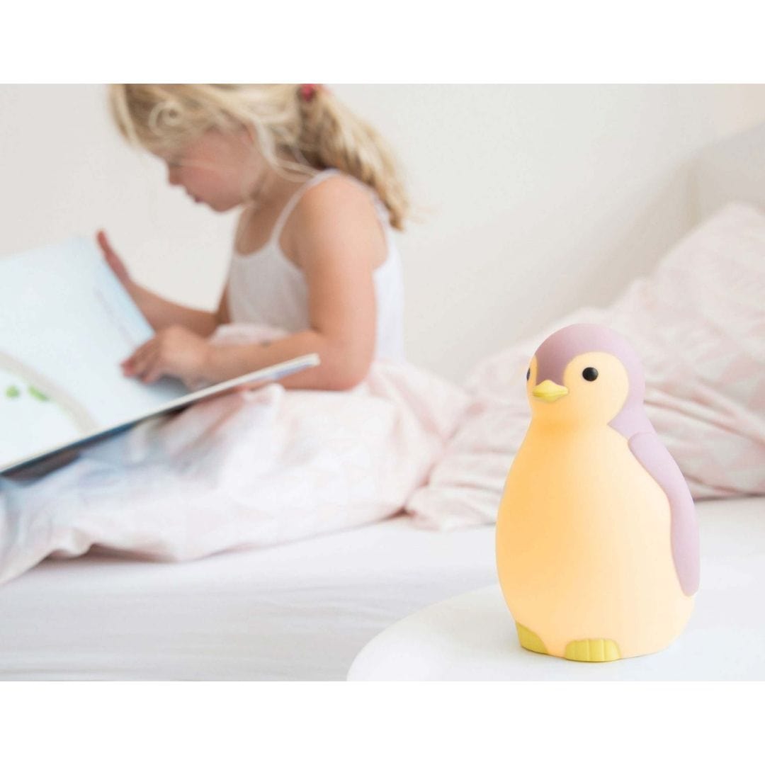 Zazu Luz Nocturna / Espantacuco Luz nocturna con educador de sueño pam pingüino gris - Zazu ZA-PAM-01