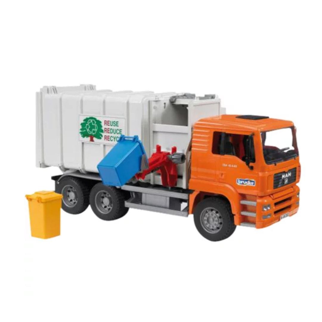 BRUDER Transportes MAN TGA Camión de basura de carga trasera 02772 - Escala 1:16- BRUDER BRU02772
