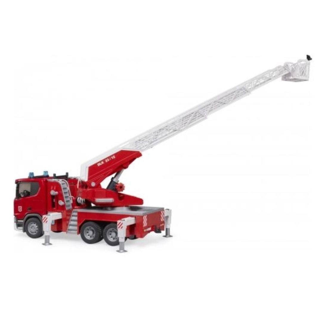 BRUDER Transportes Scania Super 560R Camión de bomberos con escalera 03591 - Escala 1:16 BRU03591