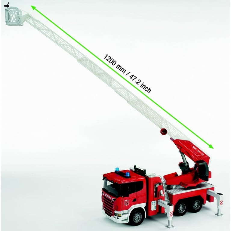 BRUDER Transportes Scania Super 560R Camión de bomberos con escalera 03591 - Escala 1:16 BRU03591