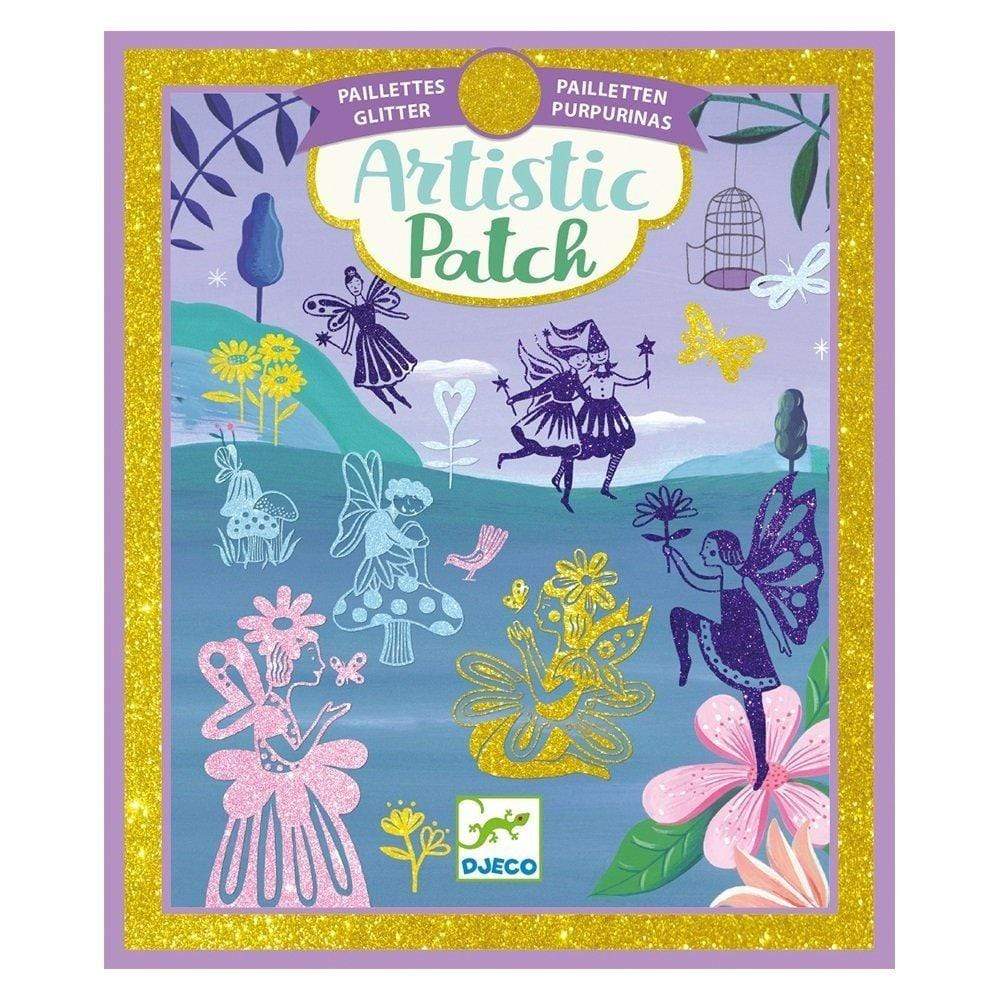 Design By Djeco Arte y Manualidades +6 Artistic patch, arte con parche - Pais de las Hadas con glitter DJ09464