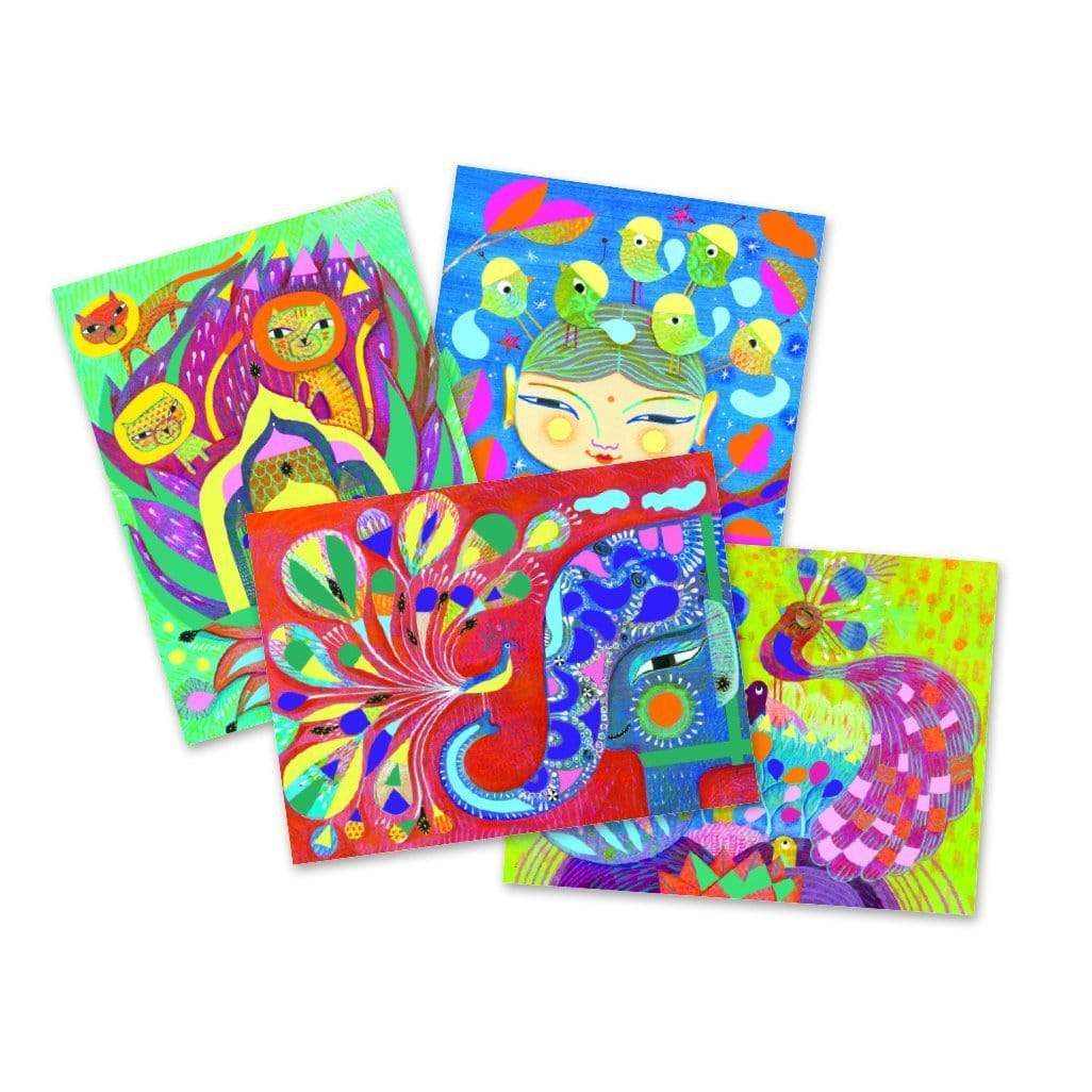 Design By Djeco Arte y Manualidades +7 Kit de pintura con acuarelas India DJ08964