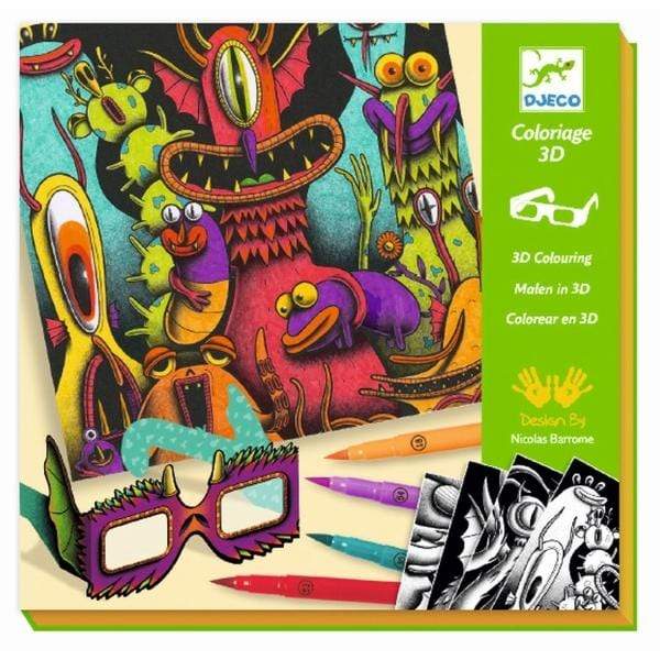 Design By Djeco Arte y Manualidades Colorea Funny Freaks 3D DJ08651