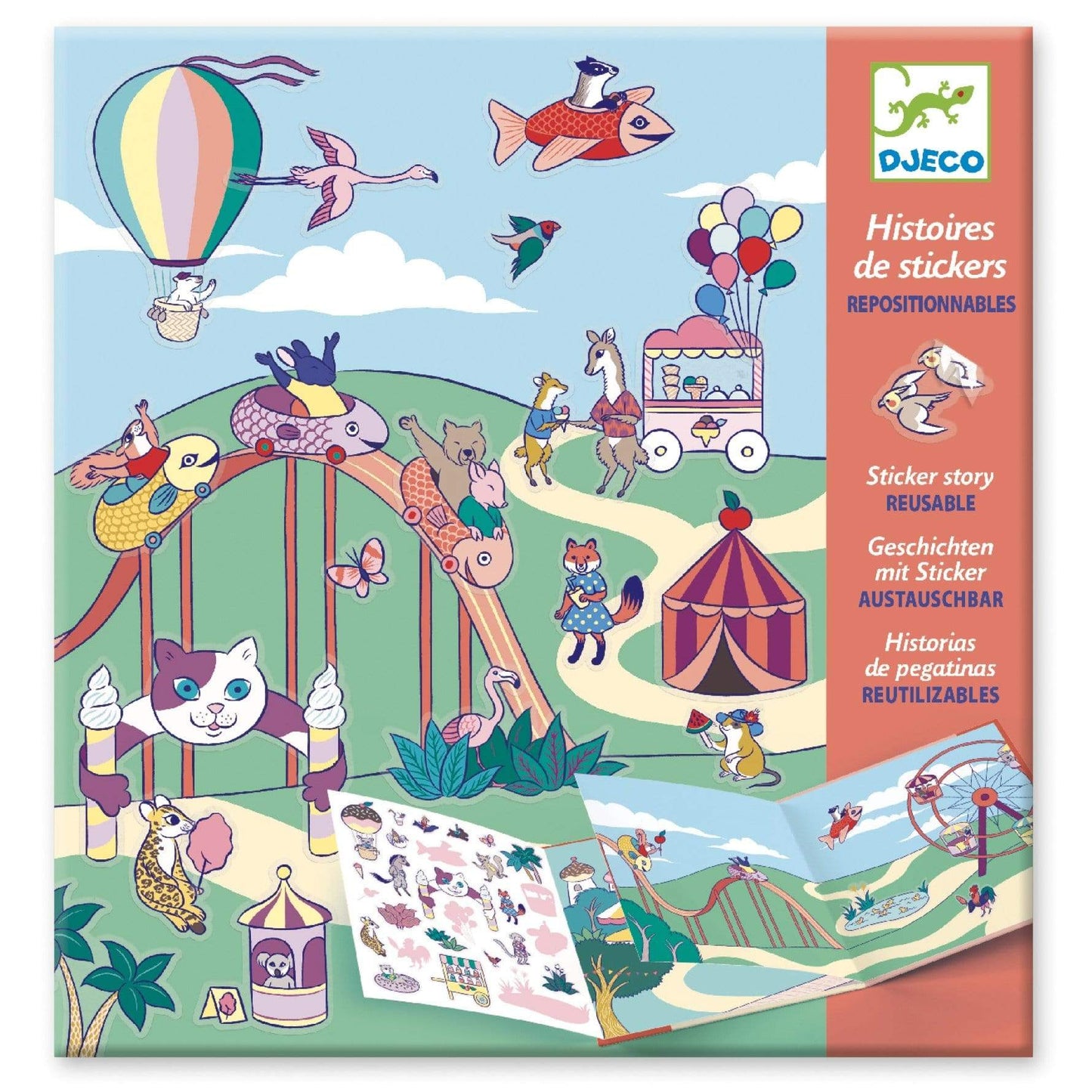 Design By Djeco Arte y Manualidades Historias con Stickers - The Funfair DJ08952