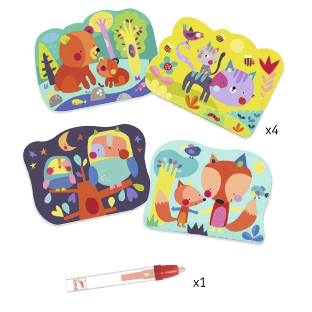 Design By Djeco Arte y Manualidades Set de Pintura Mágica -  Escondidos en el Bosque DJ09064