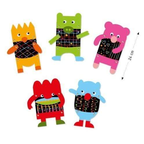 Design By Djeco Arte y Manualidades Tarjetas para Raspar y Crear Pequeños Monstruos DJ09090