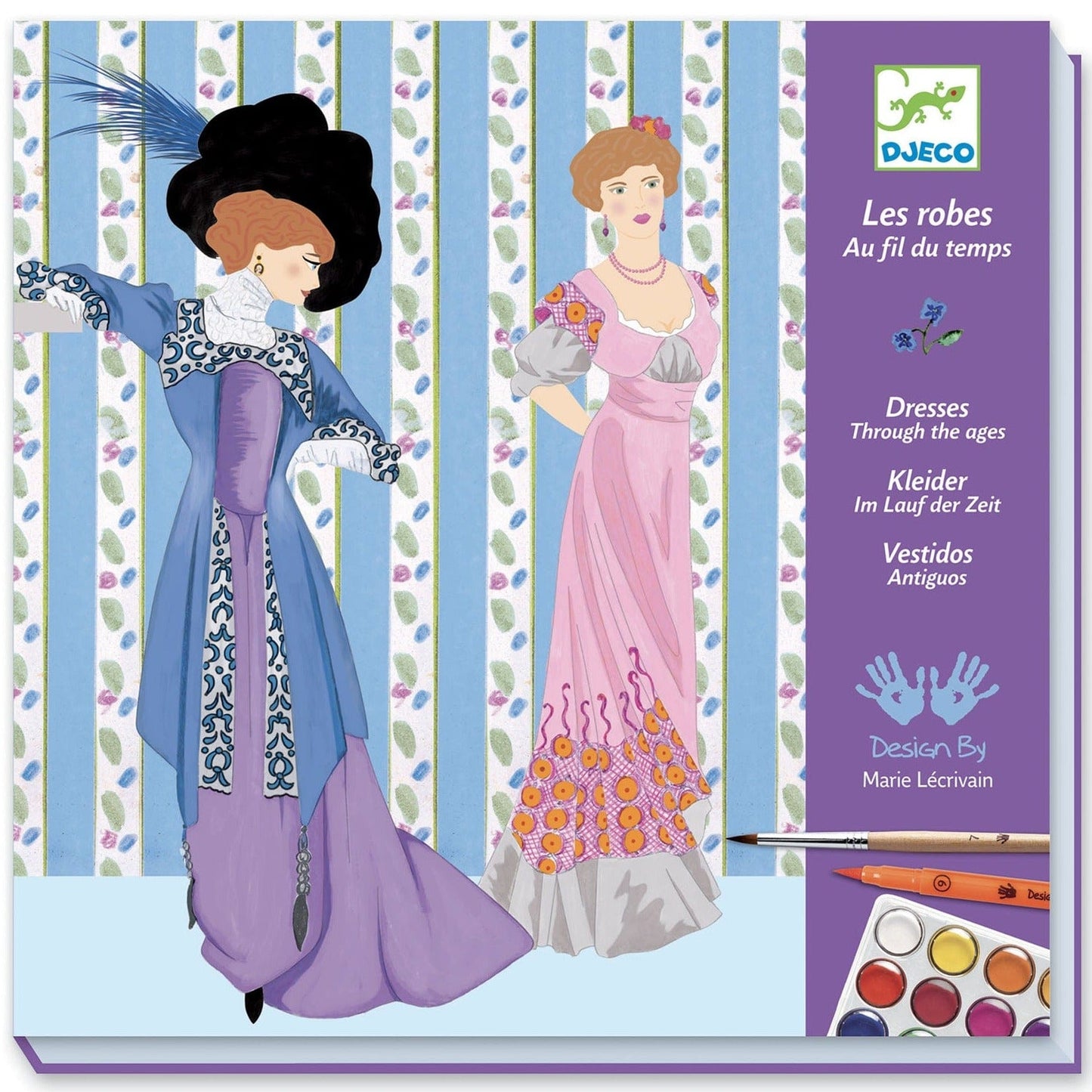 Design By Djeco Arte y Manualidades Vestidos a través del tiempo para pintar DJ08734