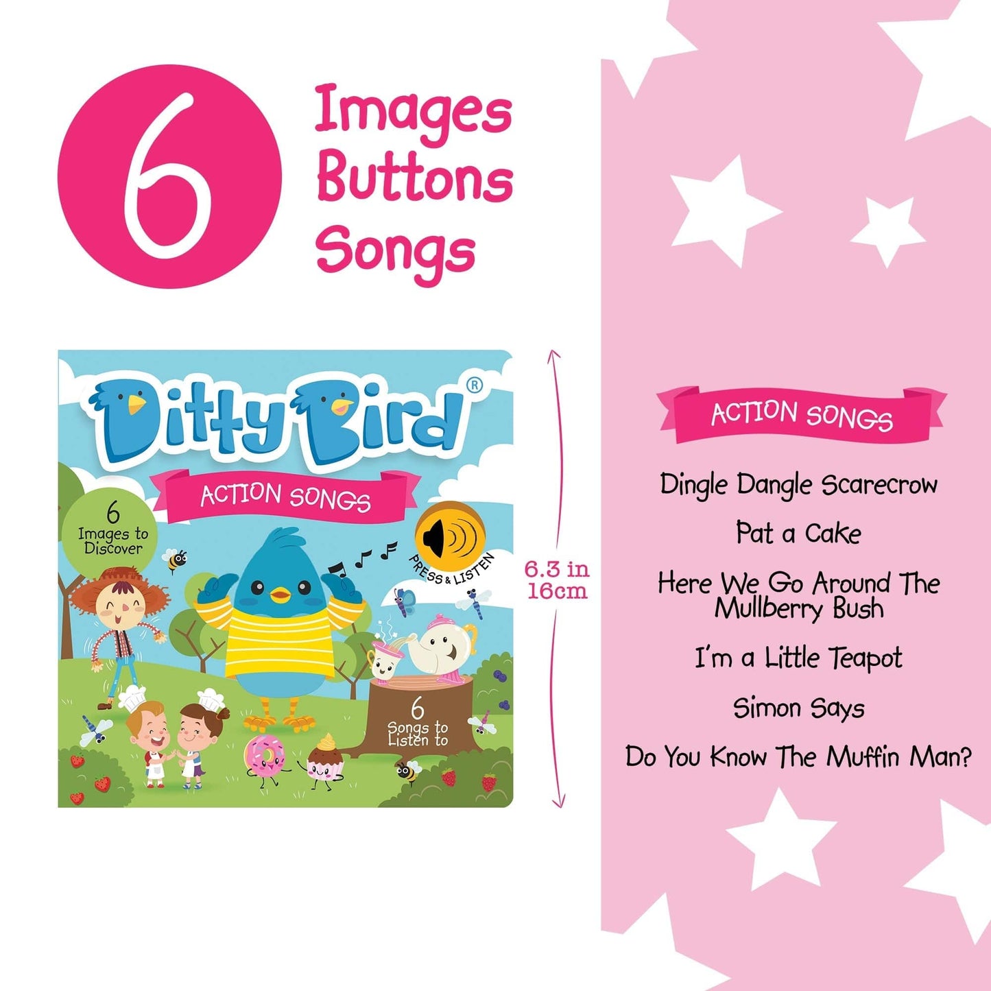 Ditty Bird Libros Libro Interactivo Musical Action Songs DI013