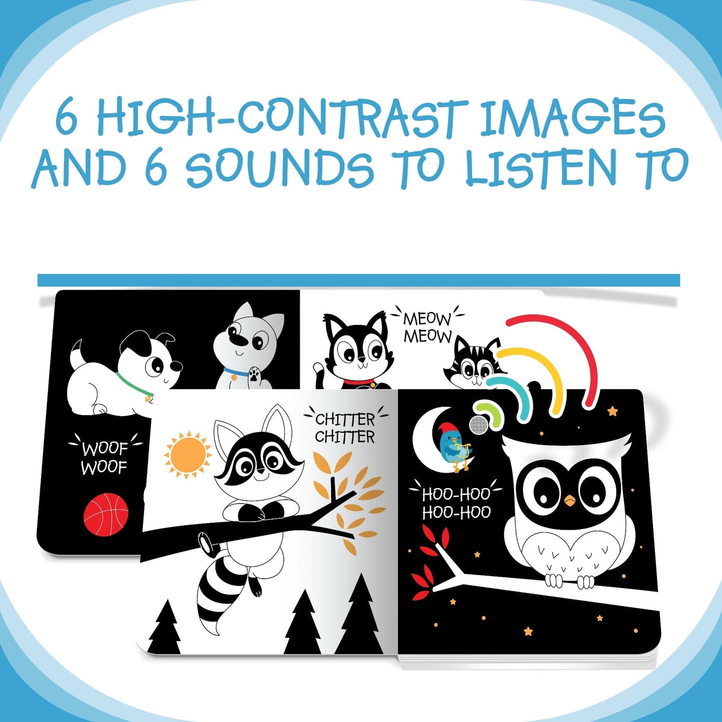 Ditty Bird Libros Libro Interactivo Musical Black and White Animals DI034