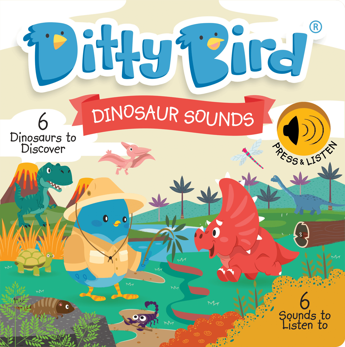 Ditty Bird Libros Libro Interactivo Musical Dinosaur Sounds DI015