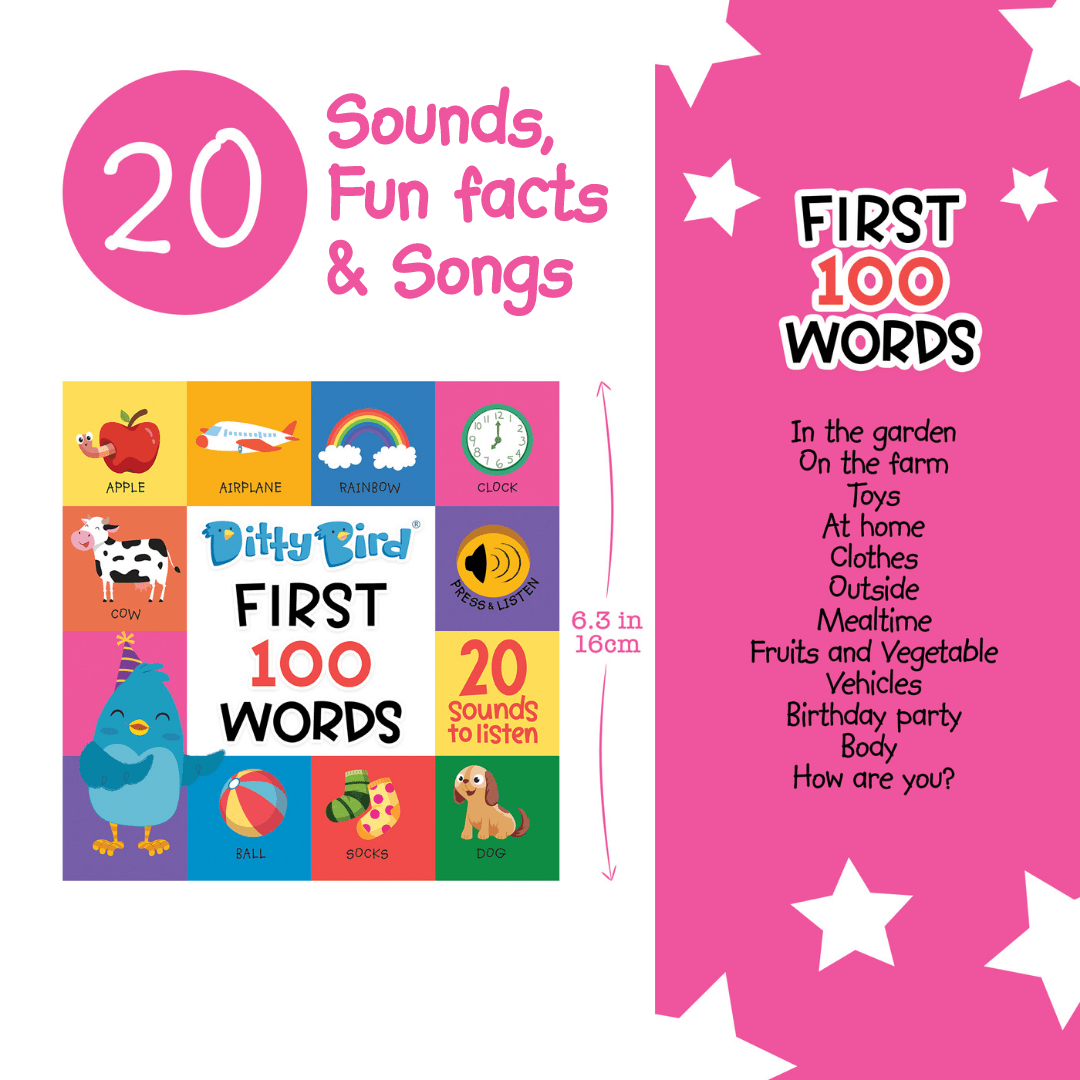 Ditty Bird Libros Libro Interactivo Musical First 100 Words DI027