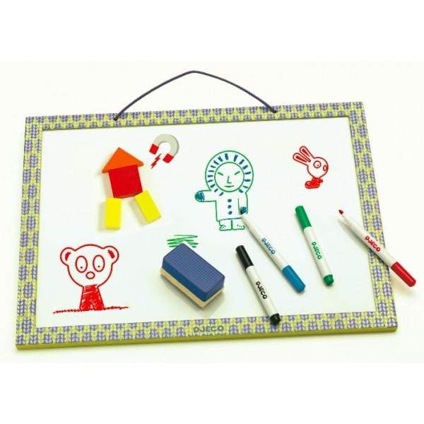 DJECO Arte y Manualidades +3 Pizarra de Dibujo Madera Magnética Portatil - Djeco DJ03140