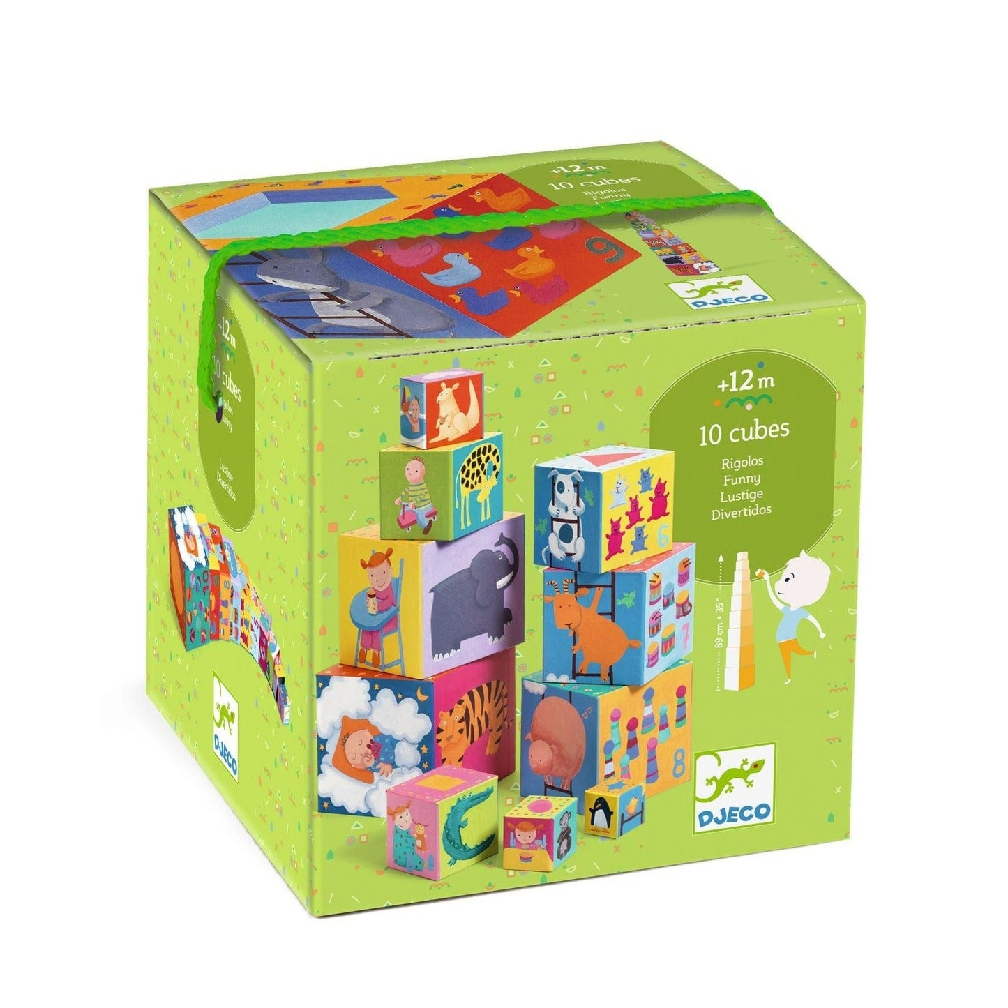 DJECO Bloques y Construcción Cubos Apilables Graciosos 10 piezas DJ08503