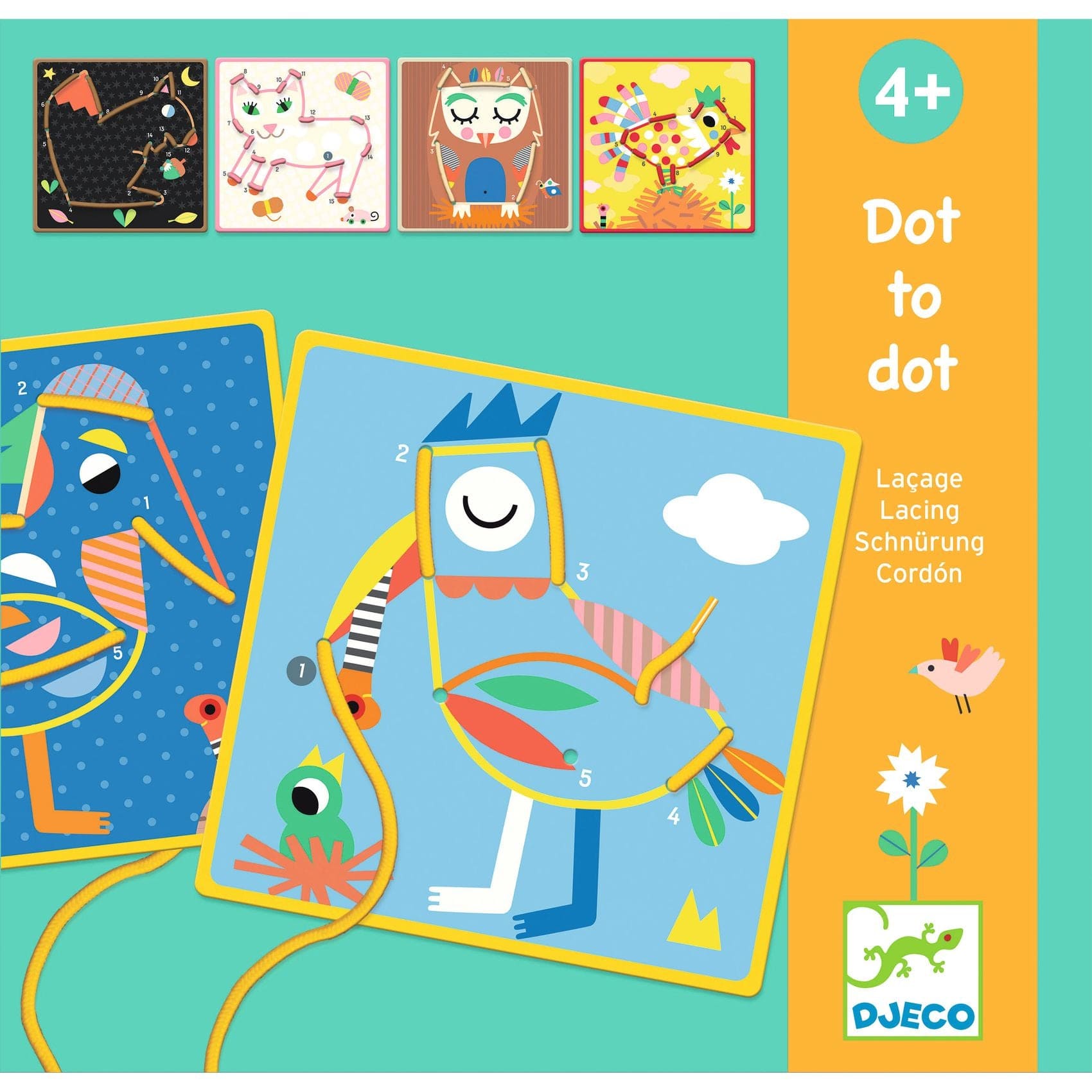 DJECO Destreza y Habilidades Juego Educativo Dottodot lacing DJ08326