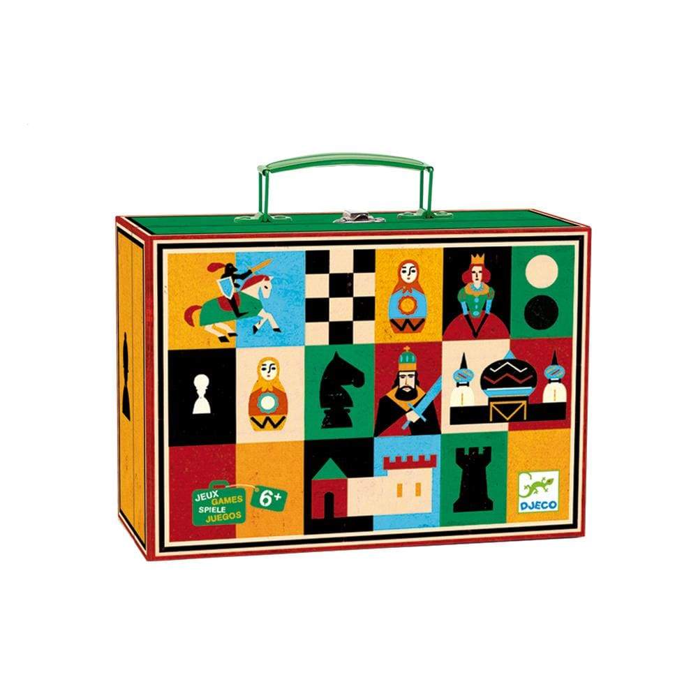 DJECO Juegos de mesa +5 Juegos Clásicos Damas y Ajedrez DJ05225