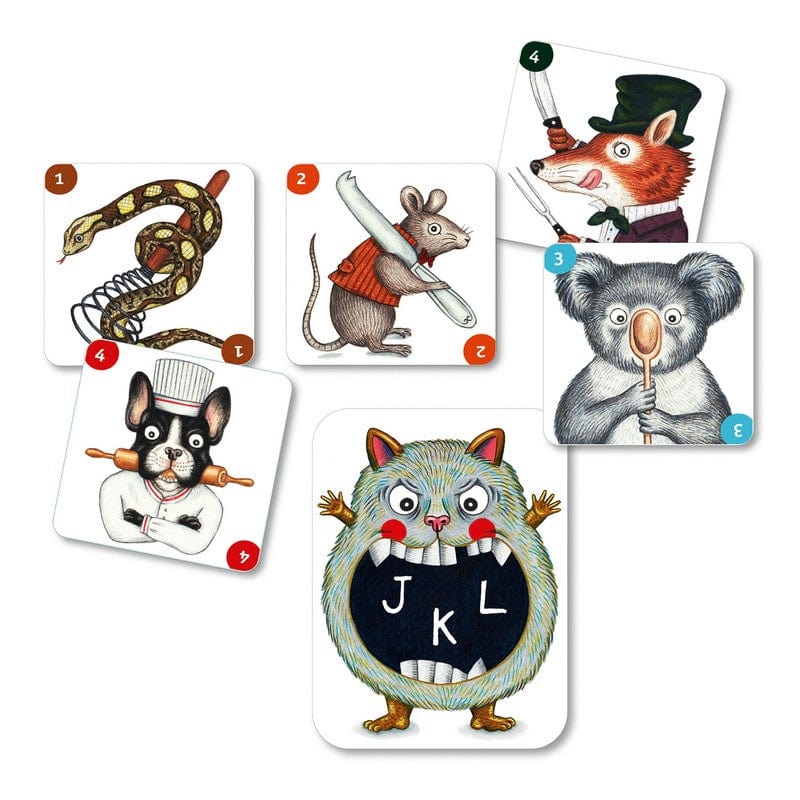 DJECO Juegos de mesa Juego de Cartas ABC Miam DJ05147