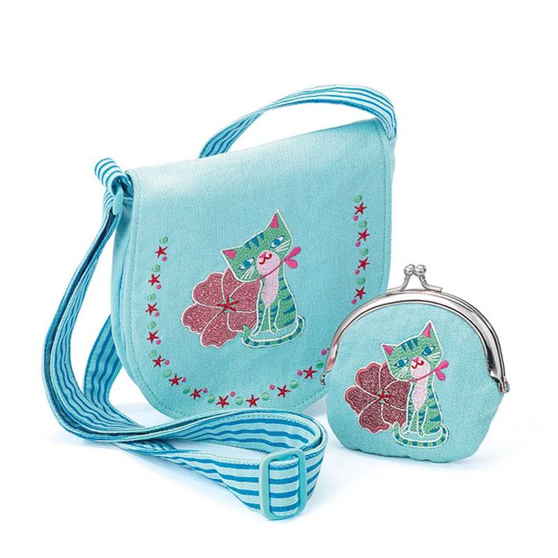 DJECO Juegos de roles +5 Bolso y Monedero Bordado - Gatito DJ06679