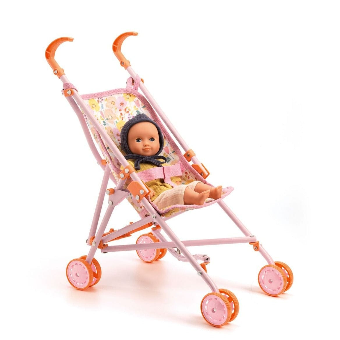 DJECO Juegos de roles Cochecito de Flores 54 cm DJ07841