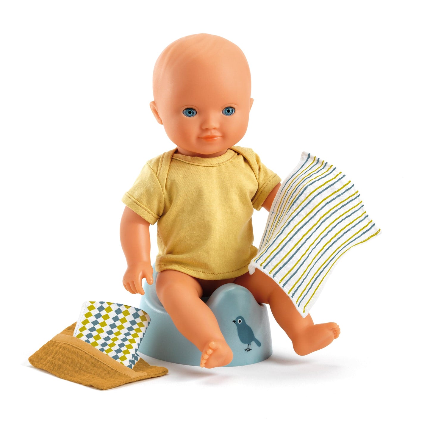 DJECO Juegos de roles Kit de Pelela y toallitas para tus muñecas Pomea DJ07853