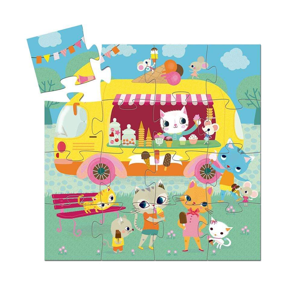 DJECO Puzzles y encajes +3 Puzzle Camión de Helados 16 piezas DJ07264