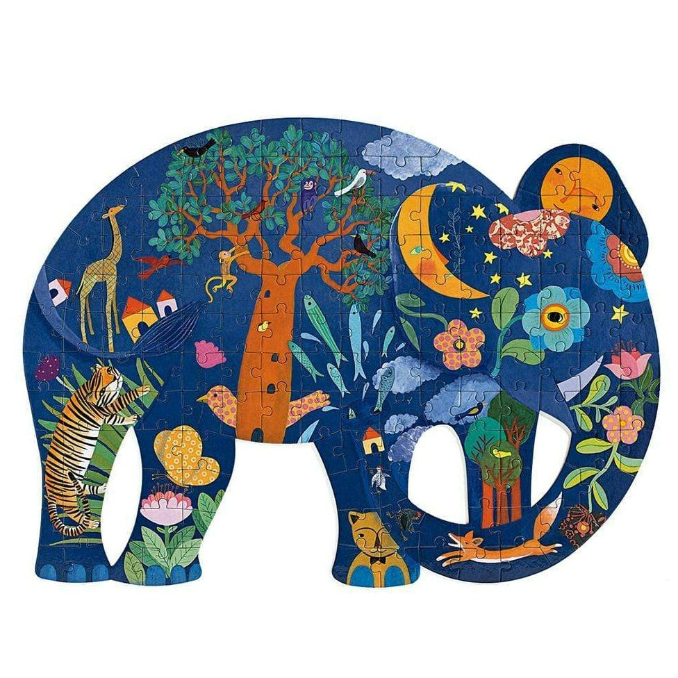DJECO Puzzles y encajes +5 Puzzle Art Elefante 150 piezas DJ07652