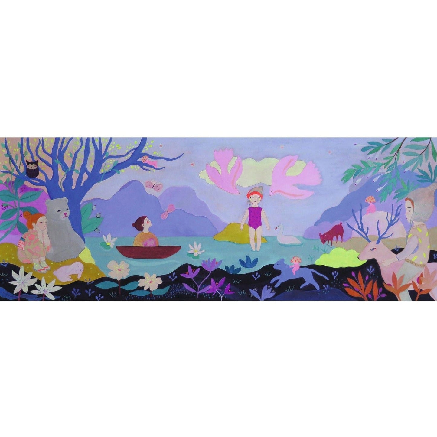 DJECO Puzzles y encajes Gallery Puzzle - Lago de los niños 100 piezas DJ07635