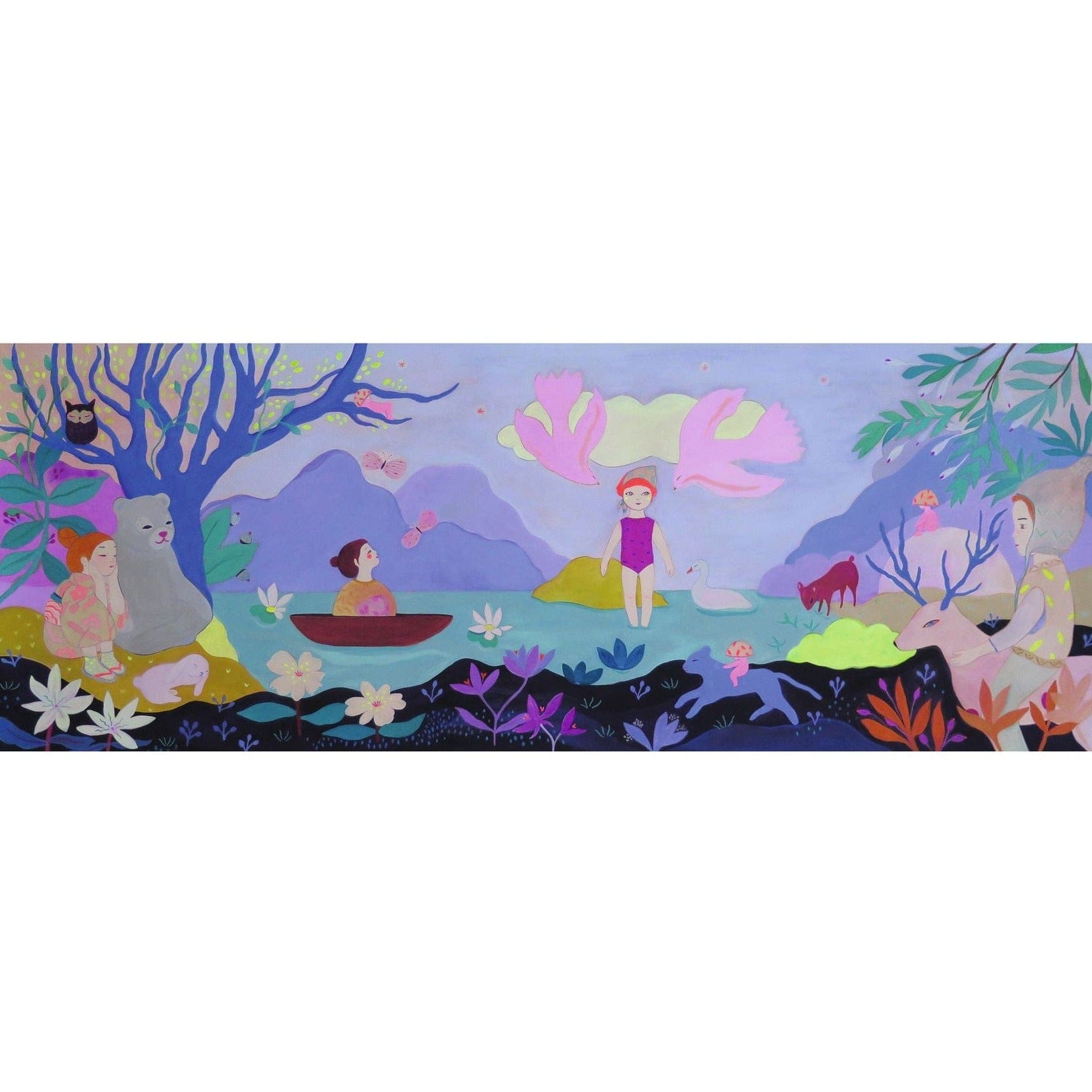 DJECO Puzzles y encajes Gallery Puzzle - Lago de los niños 100 piezas DJ07635