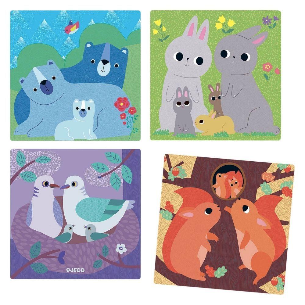 DJECO Puzzles y encajes Puzzle 9 Cubos de Madera Puzz-Up Forest DJ01912