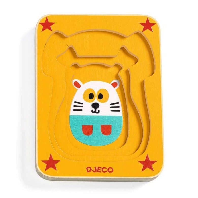 DJECO Puzzles y encajes Puzzle de madera Leo & Co DJ01475