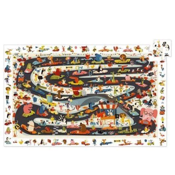 DJECO Puzzles y encajes Puzzle de observación Car Rally 54 piezas DJ07564