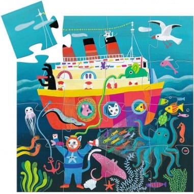 Djeco Puzzles y encajes Puzzle de siluetas Crucero de amigos 16 piezas DJ07274