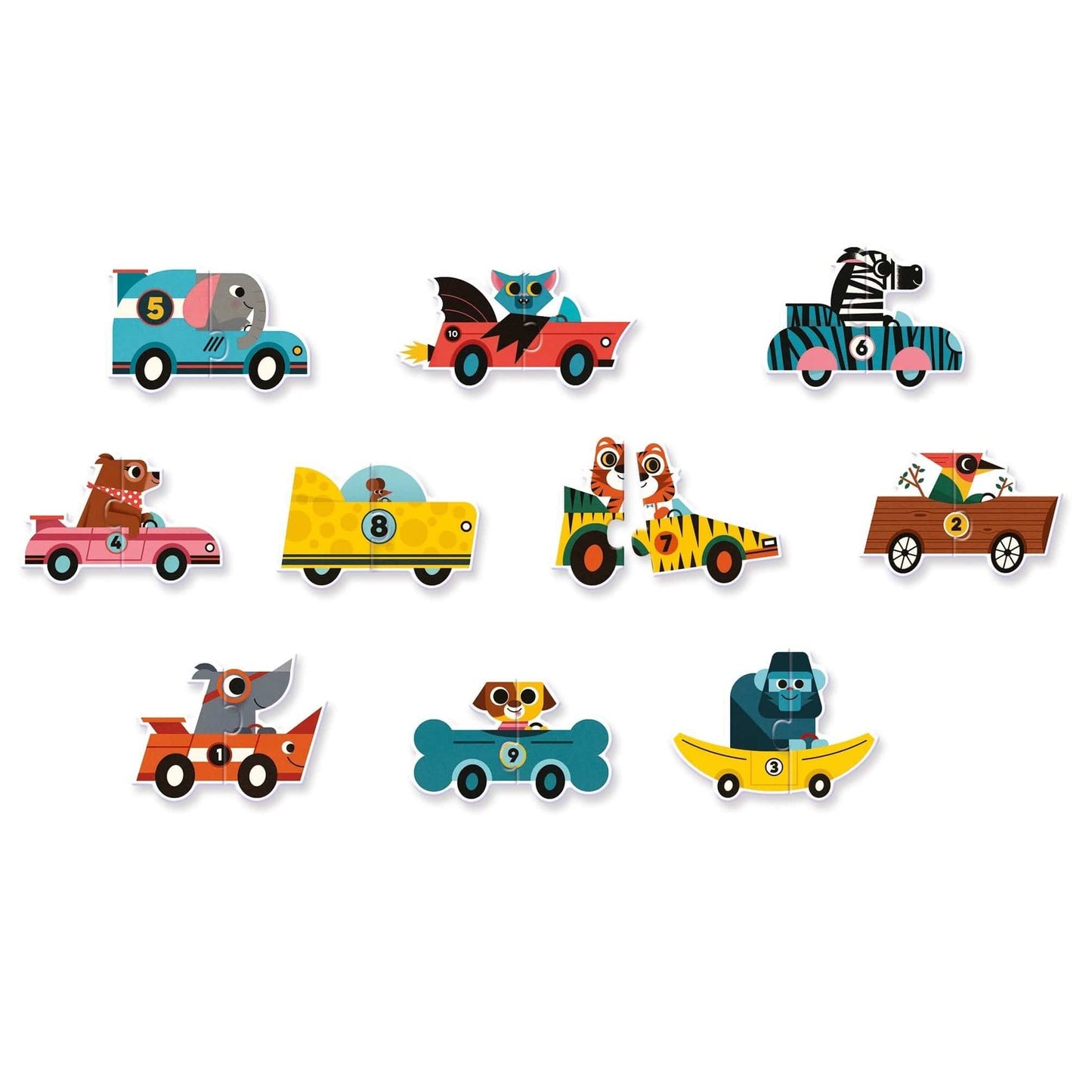 DJECO Puzzles y encajes Puzzle Duo Racing Cars - Djeco DJ08148