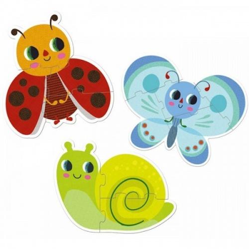 DJECO Puzzles y encajes Puzzle En el Jardín 3, 4, 5 piezas DJ07141