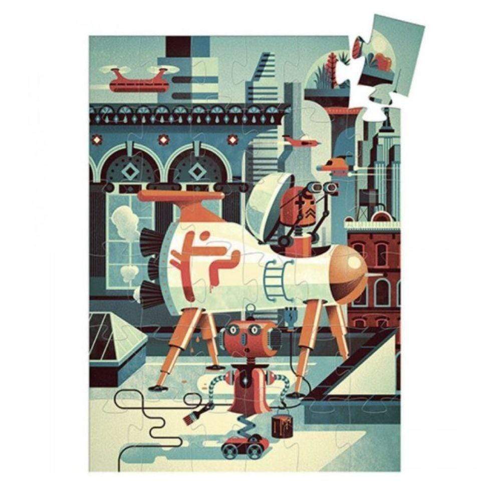 DJECO Puzzles y encajes Puzzle Silueta Bob de Robot 36 piezas DJ07239