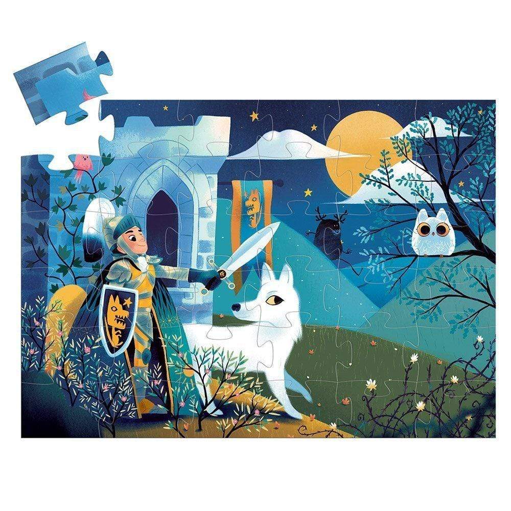DJECO Puzzles y encajes Puzzle Silueta Full Moon Knight 36 piezas DJ07237